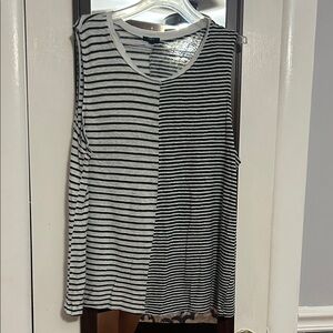 Rails Black and White Striped Muscle Tee